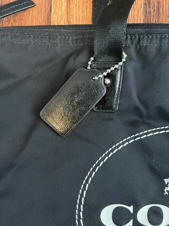 Coach Black Tote with White Logo - Picture 3 of 3